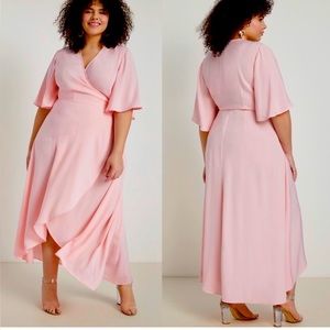 Eloquii Flare Sleeve Maxi Wrap Dress